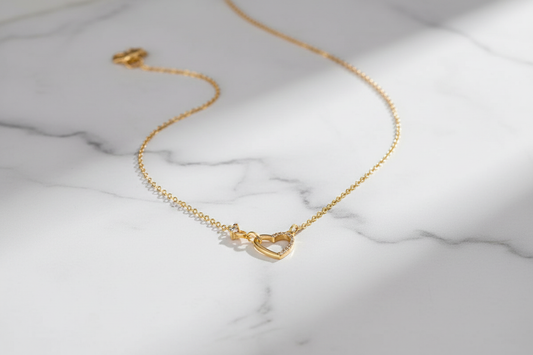 Gold Open Heart Necklace