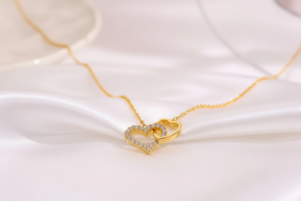 Interlocking Double Heart Necklace